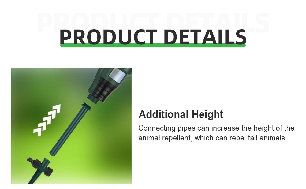 Motion Sprinkler Animal Deterrent - Garden Pest Control Jet Spray