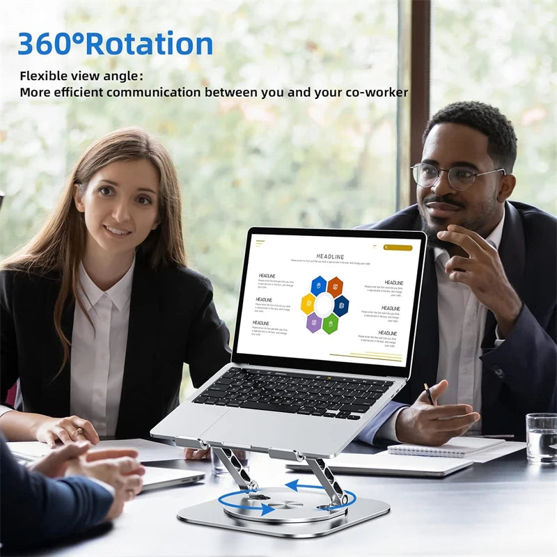 NMEGOU 360° Rotating Aluminum Laptop Stand | Ergonomic Desk Riser