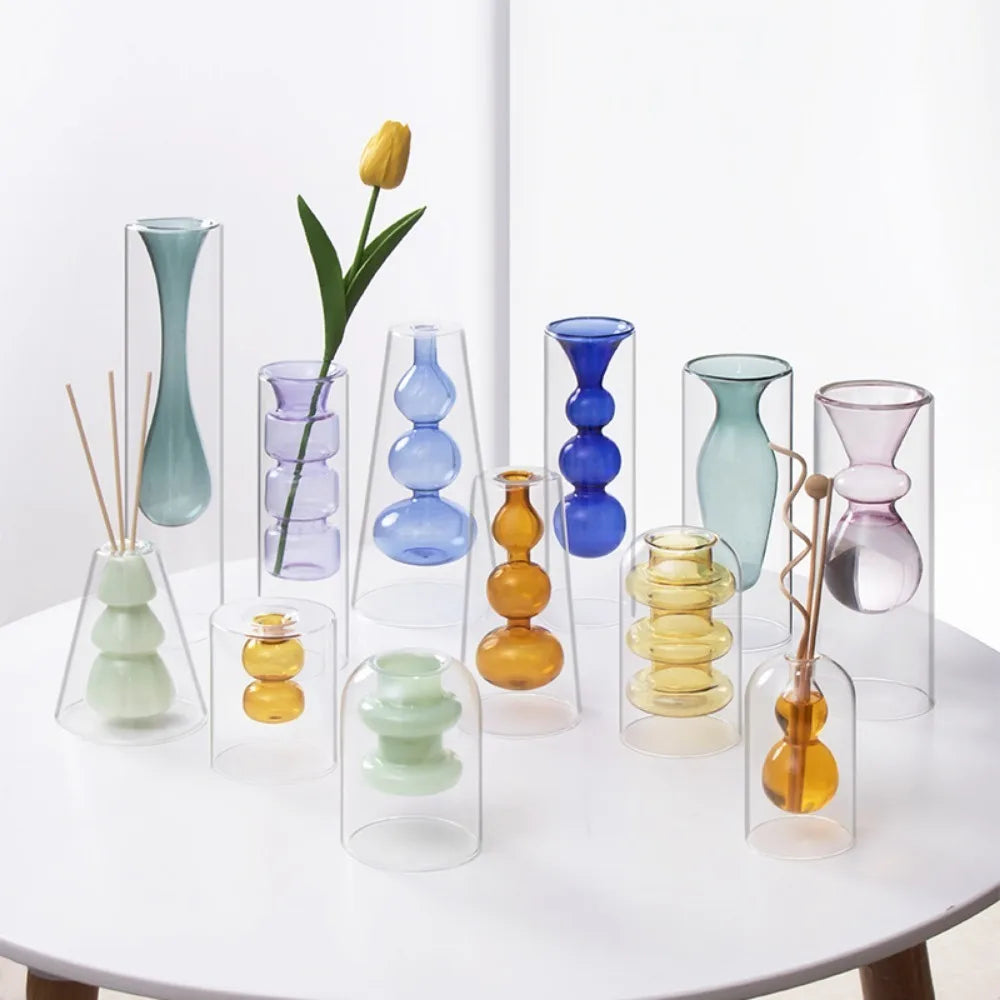 Elegant Glass Hydroponic Vases - Modern Wedding & Home Decor