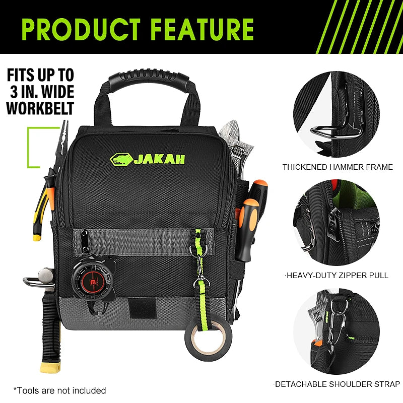 JAKAH Professional Electricians Tool Pouch | 21 Pockets, Ergonomic Handle