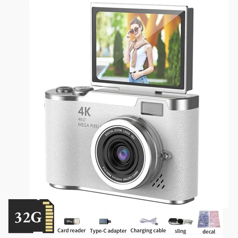 4K 48MP Digital Camera | Flip Screen & Anti-Shake