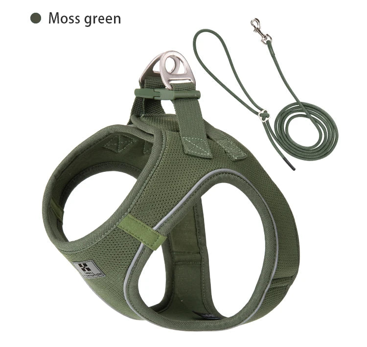 Dog Harness Leash Set - Adjustable, Reflective for Small to Medium Pets