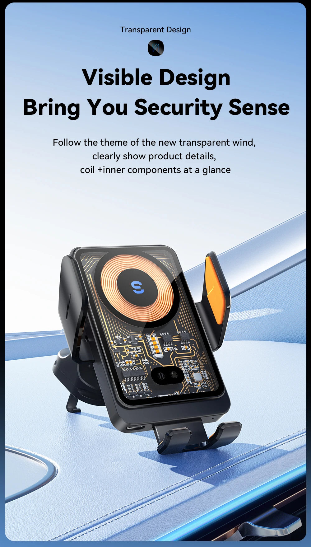 Essager 15W Qi Fast Wireless Car Charger & Phone Holder