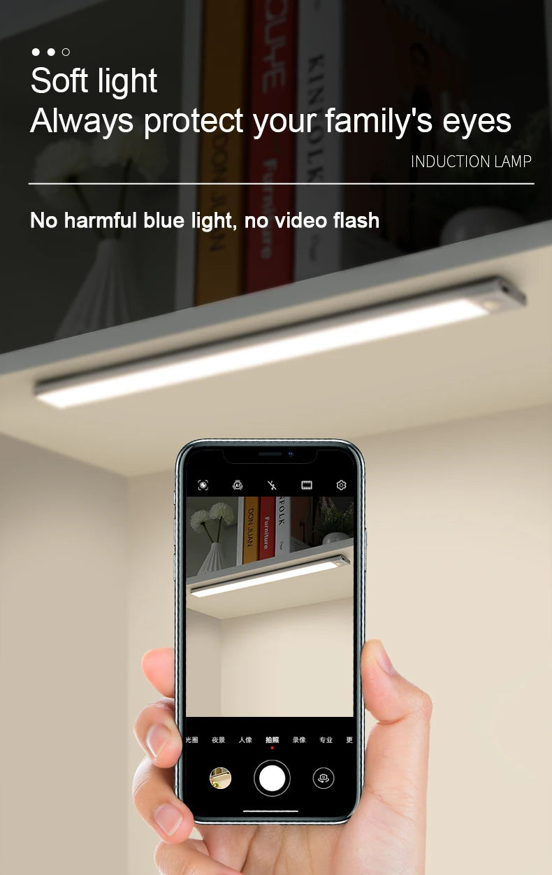 USB-C Rechargeable Motion Sensor LED Cabinet Light - Kitchen & Wardrobe