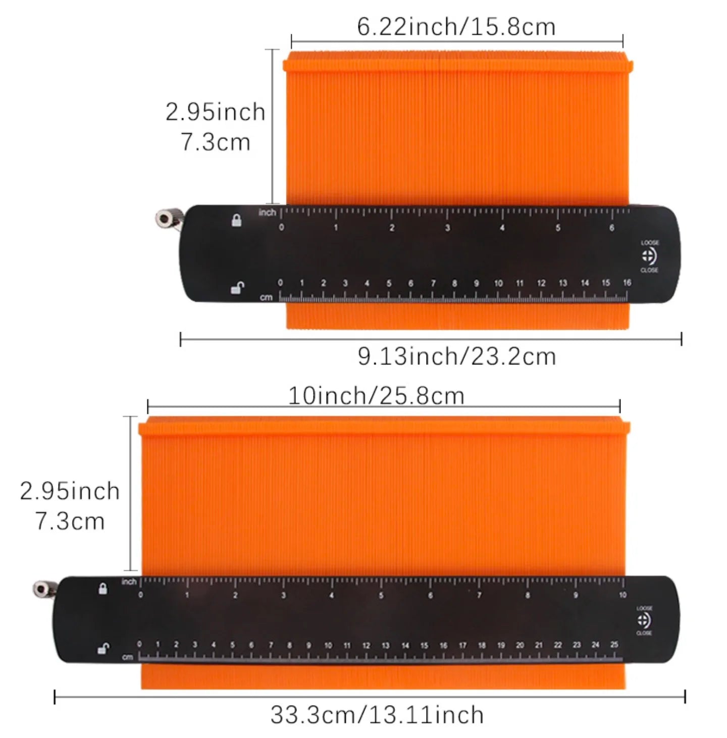 Wider Contour Gauge Duplicator with Lock | 6/10 Inch Profile Shape Copy Tool