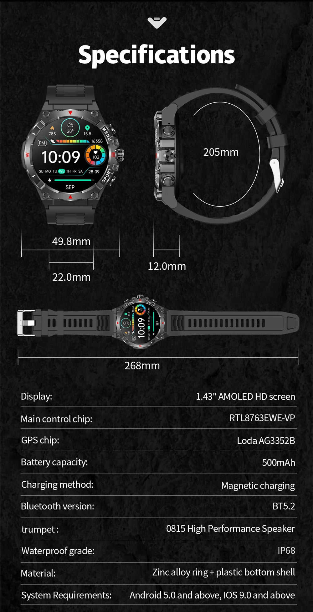 COLMI V76 GPS Smartwatch | Ultra AMOLED & Bluetooth Call