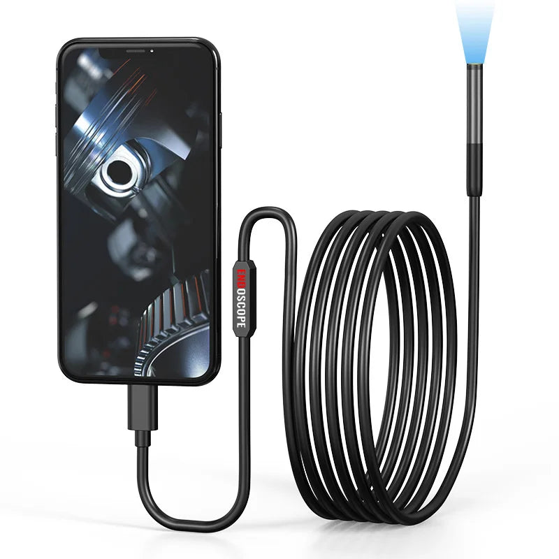 KERUI 2MP Industrial Endoscope Camera for iPhone - Single/Dual Lens Waterproof Inspection Borescope Type C
