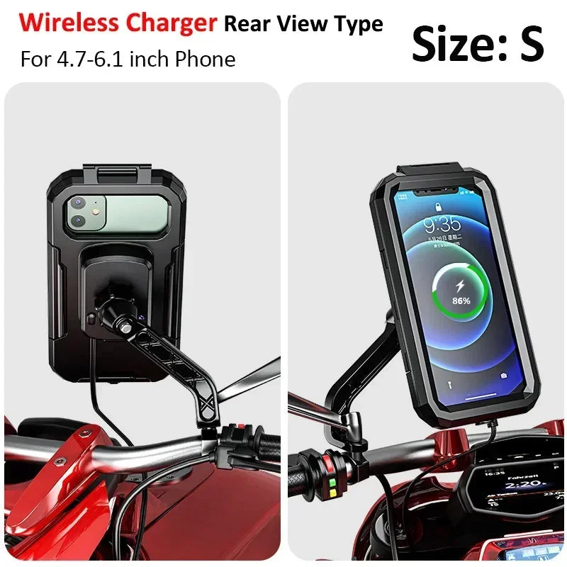 Motorcycle Wireless Charger Phone Mount - QC 3.0 Fast Charging Holder