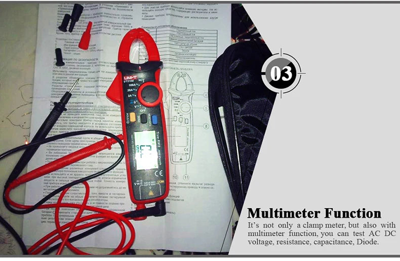 UNI-T UT210E/UT210D Digital Clamp Meter | AC/DC Ammeter | True RMS Multimeter for Electricians & HVAC