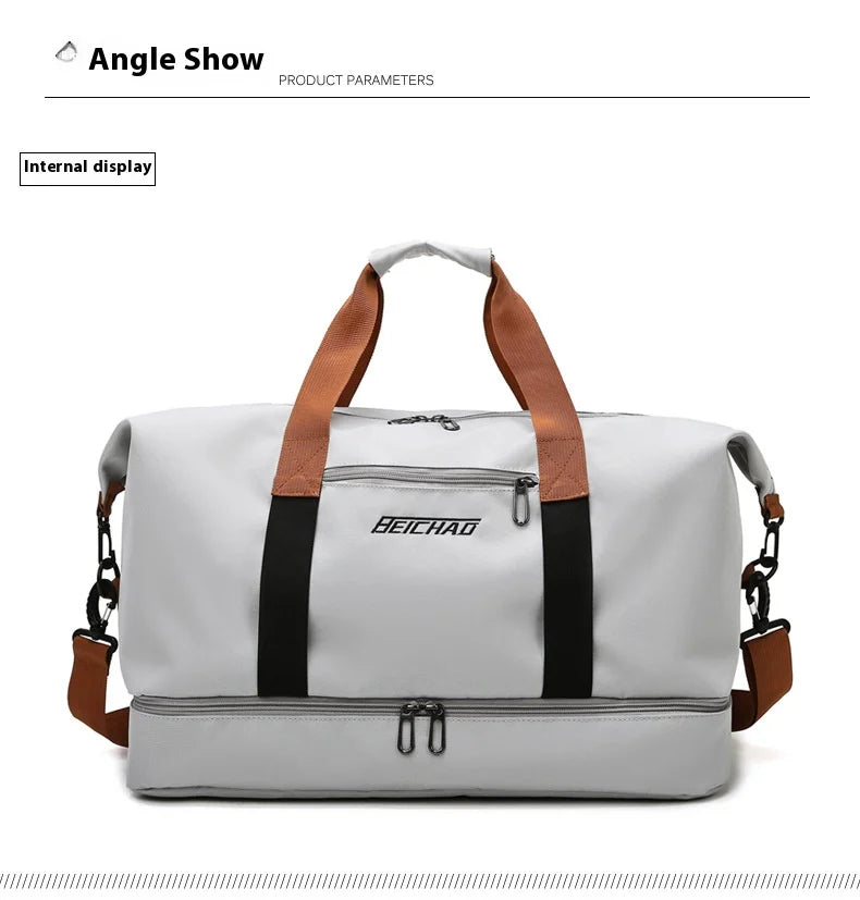 Men's Large Capacity Waterproof Gym Bag - Travel Sports Duffle & Crossbody