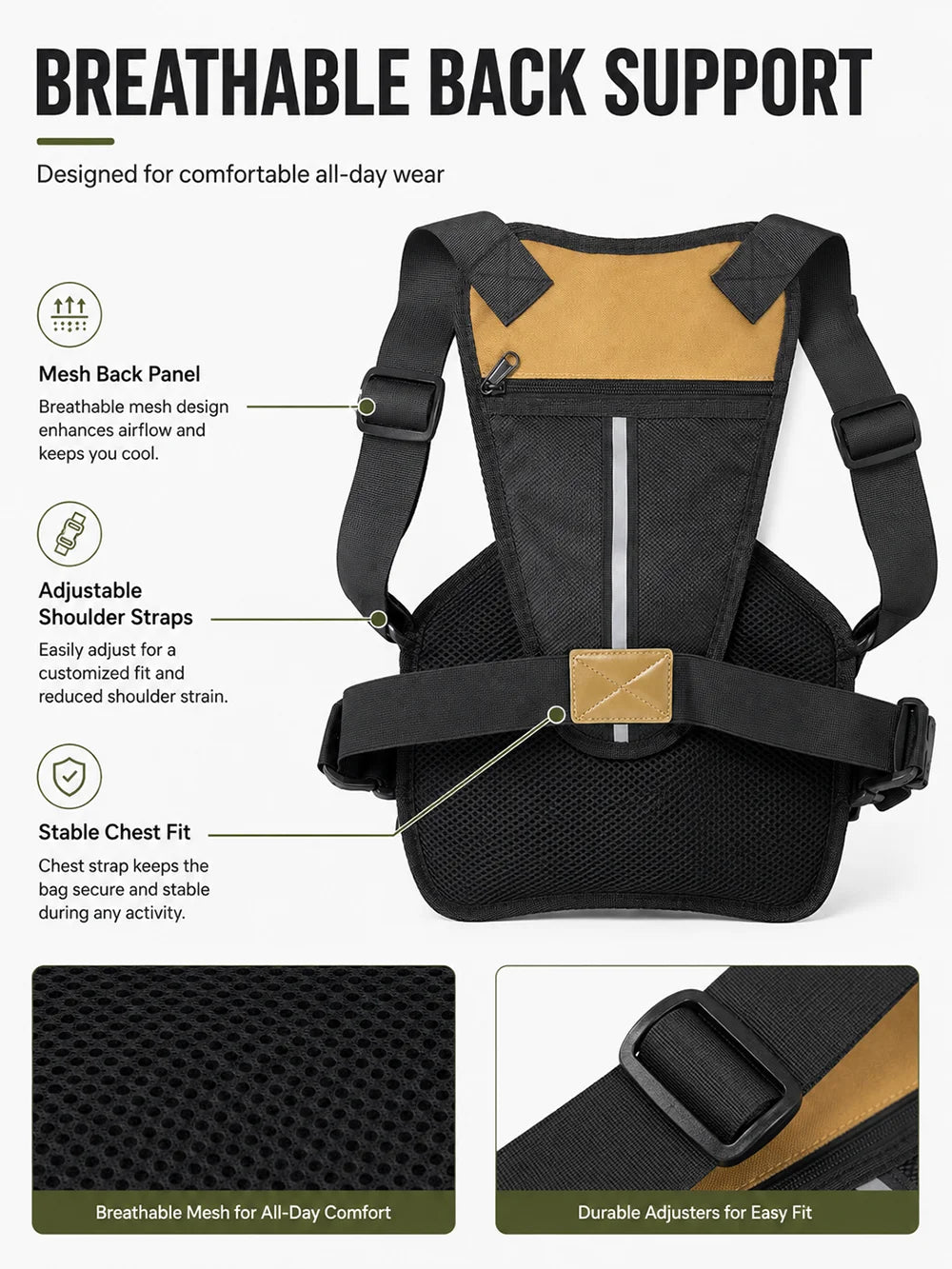 Men's Tactical EDC Anti-Theft Waterproof Chest Sling Bag | Vabena