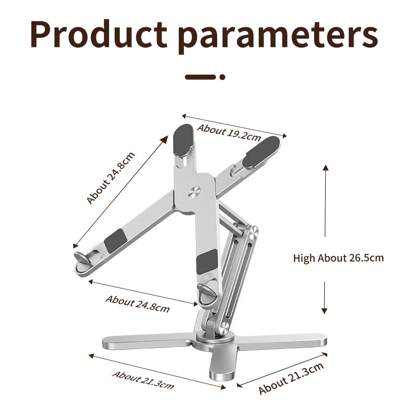 XIKCU Foldable Laptop Stand - 360° Rotating Aluminum Notebook Table