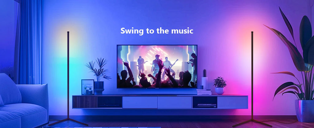 Vabena Smart RGB Corner Floor Lamp - Music Sync & App Control