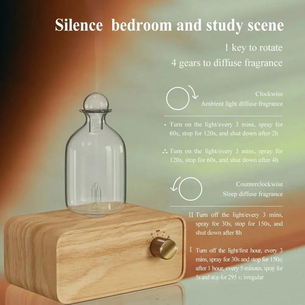 YCTMO Glass & Wood Grain Aroma Diffuser | Essential Oil Diffuser