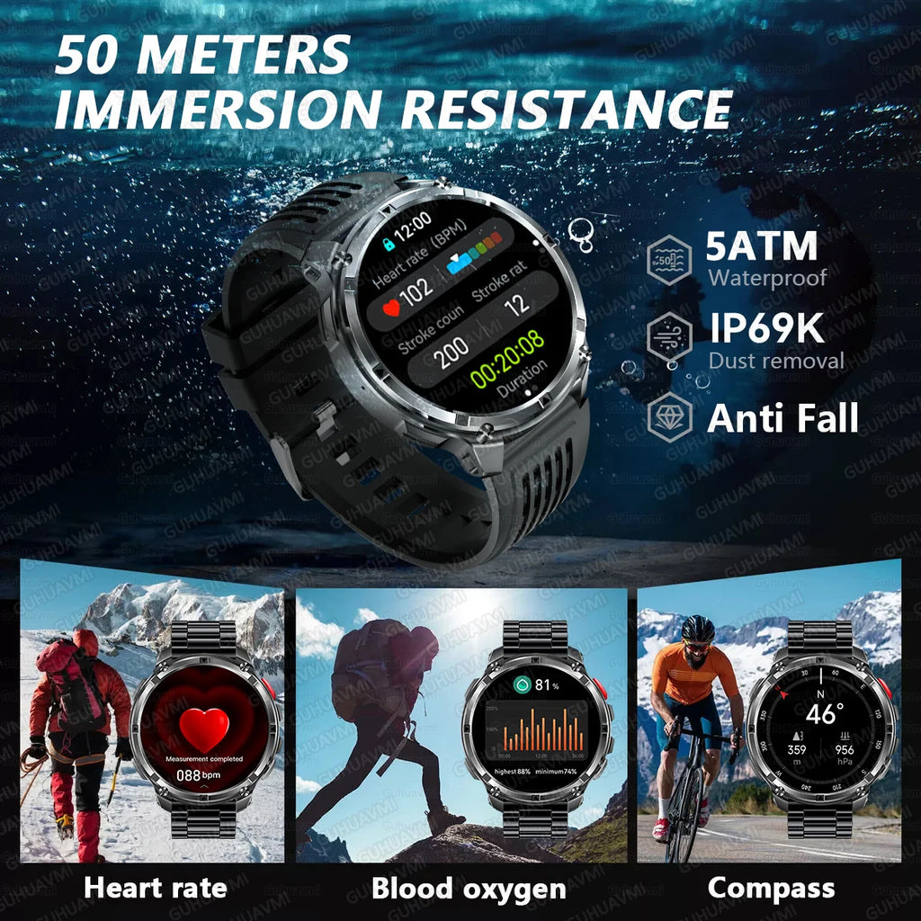 T-Rex3 Pro Smartwatch | 1100mAh Battery, GPS, 5ATM Waterproof, Military-Grade