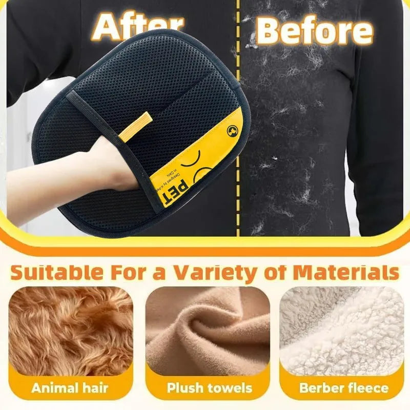 Pet Hair Removal Glove | Two-Way Electrostatic Brush for Cats, Dogs, Furniture & Clothes