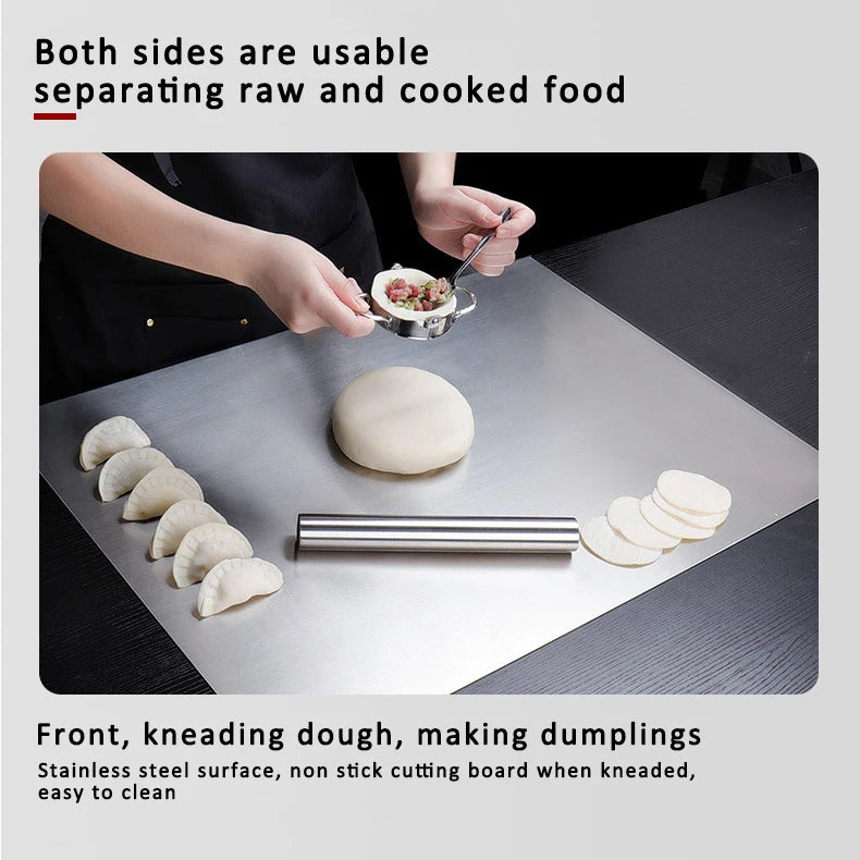 Vabena Stainless Steel Chopping, Noodle & Pastry Board | Professional Kitchen