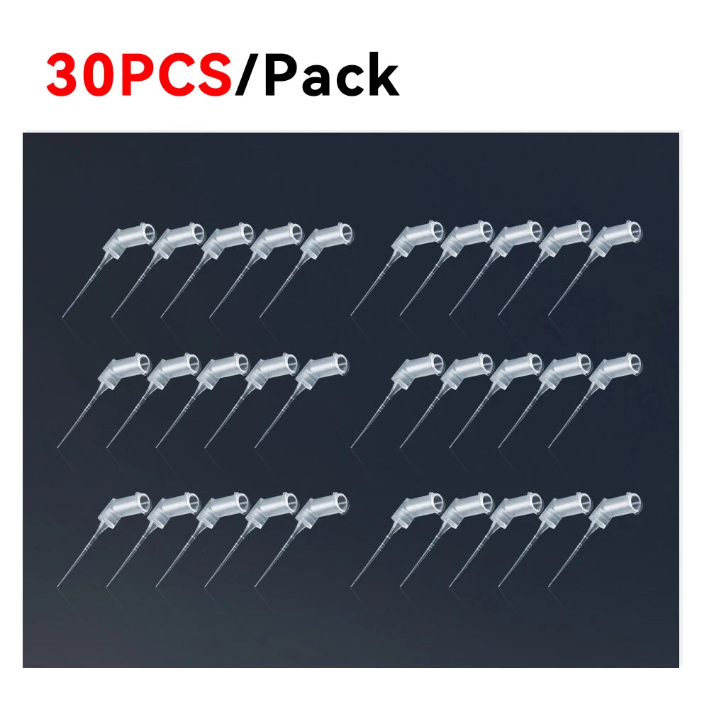 Dental Endo Irrigation Needle Tips 30G 0.3mm - 30 Pack Root Canal Cleaning