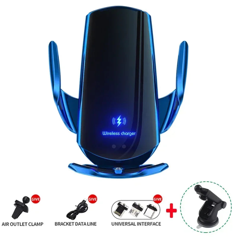 VIKEFON 15W Magnetic Wireless Car Charger & Auto Phone Mount - Fast Charging
