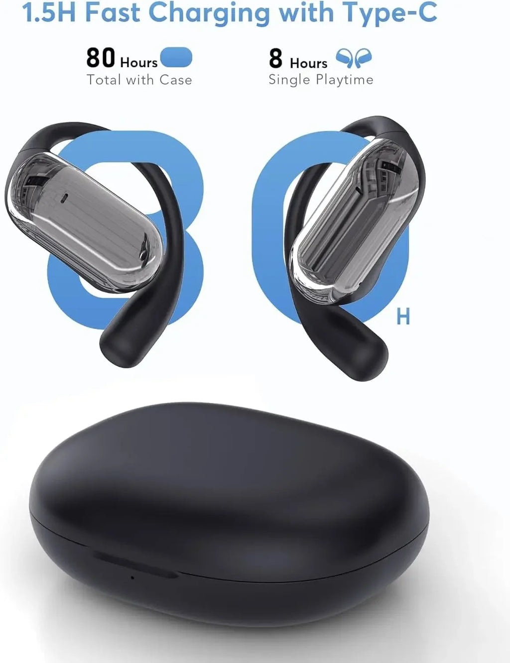 UYUXIO Real-Time AI Translator Headphones – 144 Languages 3-in-1 OWS Earbuds for Business