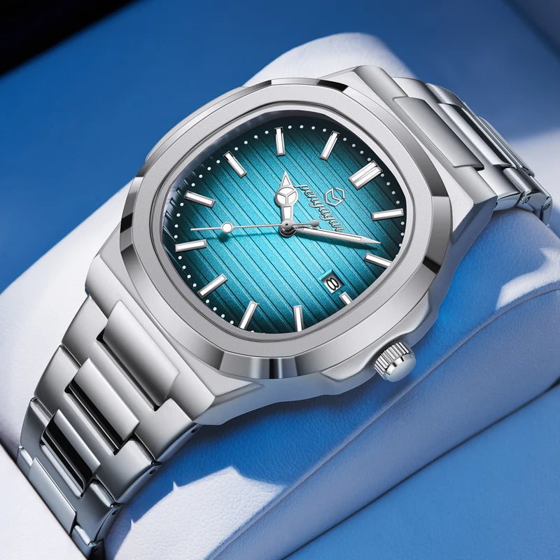 2026 Luxury Military Square Men's Watch - Waterproof Luminous Date Week Quartz