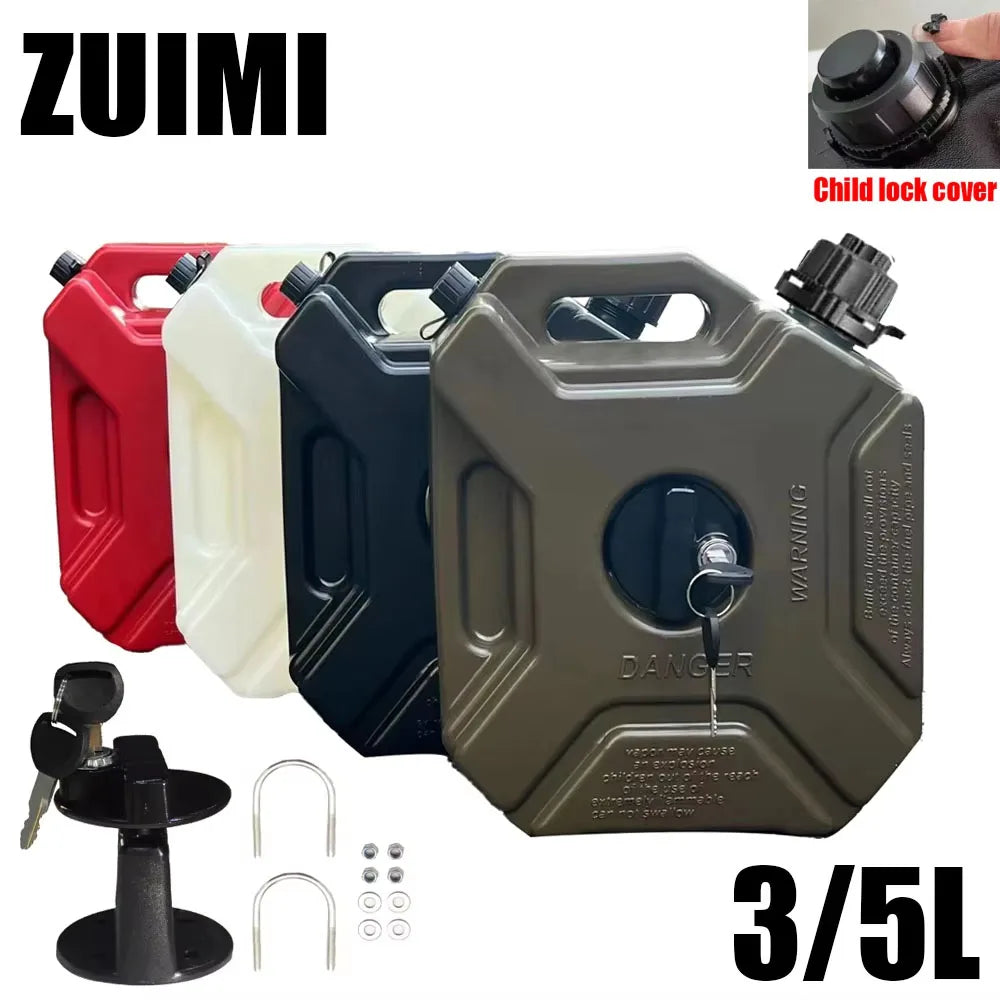 Motorcycle Fuel Tank 3/5L Child Lock Anti-static Jerry Can