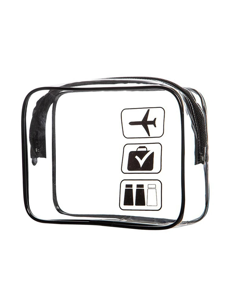 Vabena 3 Pcs Clear Travel Toiletry Bags - Airport Compliant Cosmetic Pouches