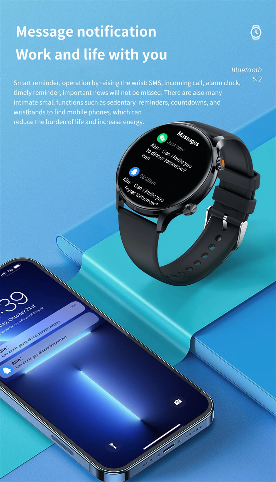 Vabena 2026 Smartwatch for Women & Men | AMOLED, GPS, IP68