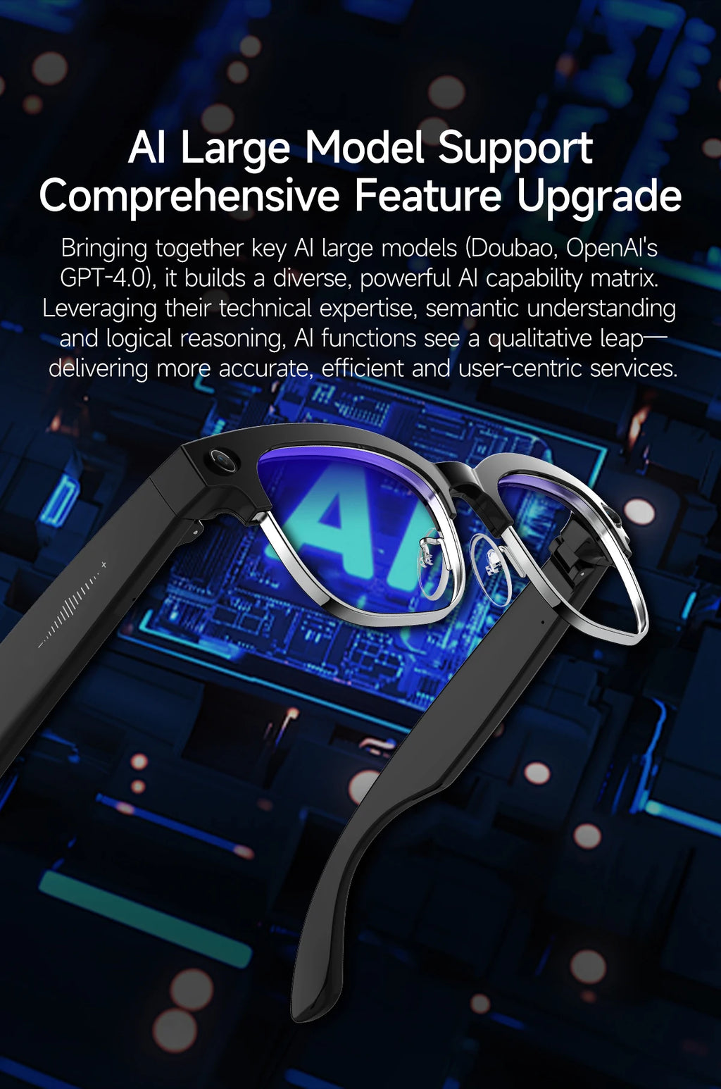 Vabena 2026 Smart Camera Glasses for Men - 800W, AI, Video & Translation