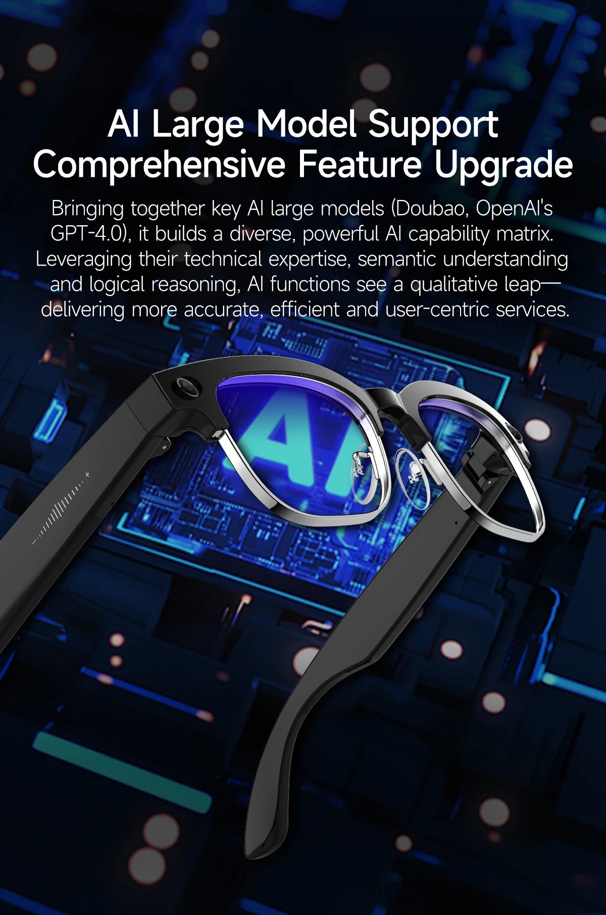 Vabena 2026 Smart Camera Glasses for Men - 800W, AI, Video & Translation