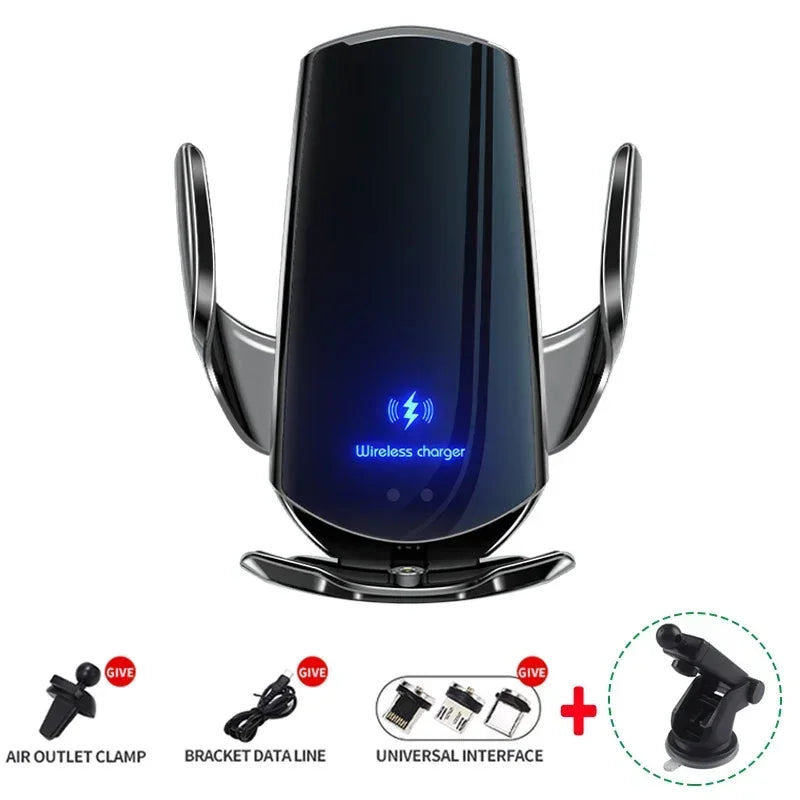 VIKEFON 15W Magnetic Wireless Car Charger & Auto Phone Mount - Fast Charging