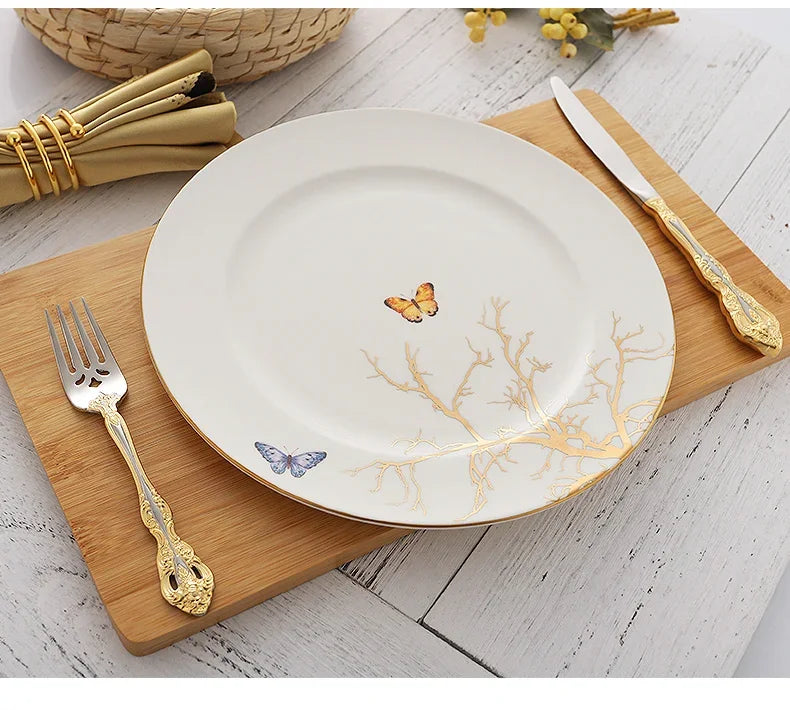 Vabena Retro Gold-Plated 304SS 5-Piece Cutlery Set