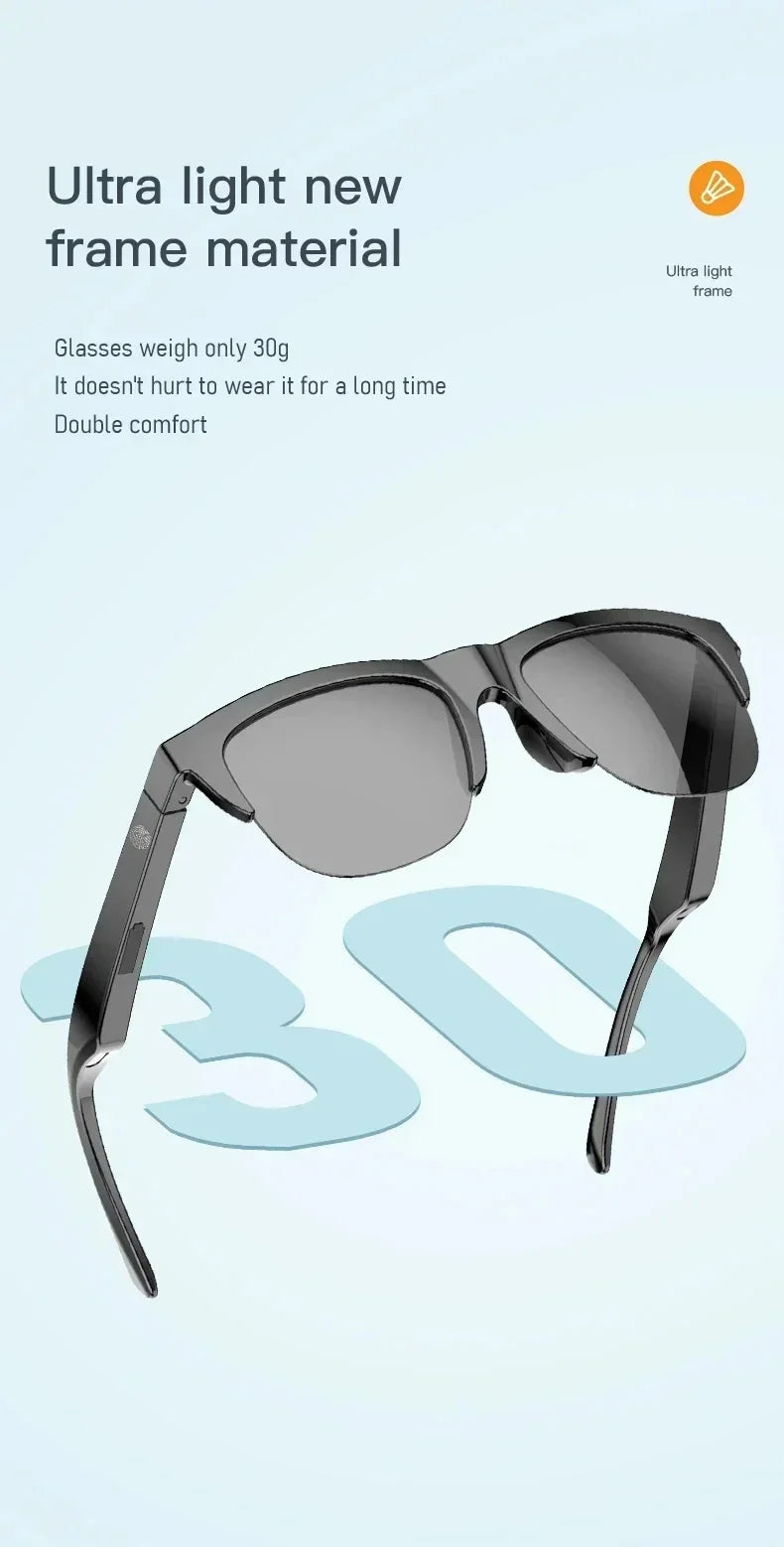 DIXSG Smart Sunglasses with Bluetooth Audio & Blue Light Protection