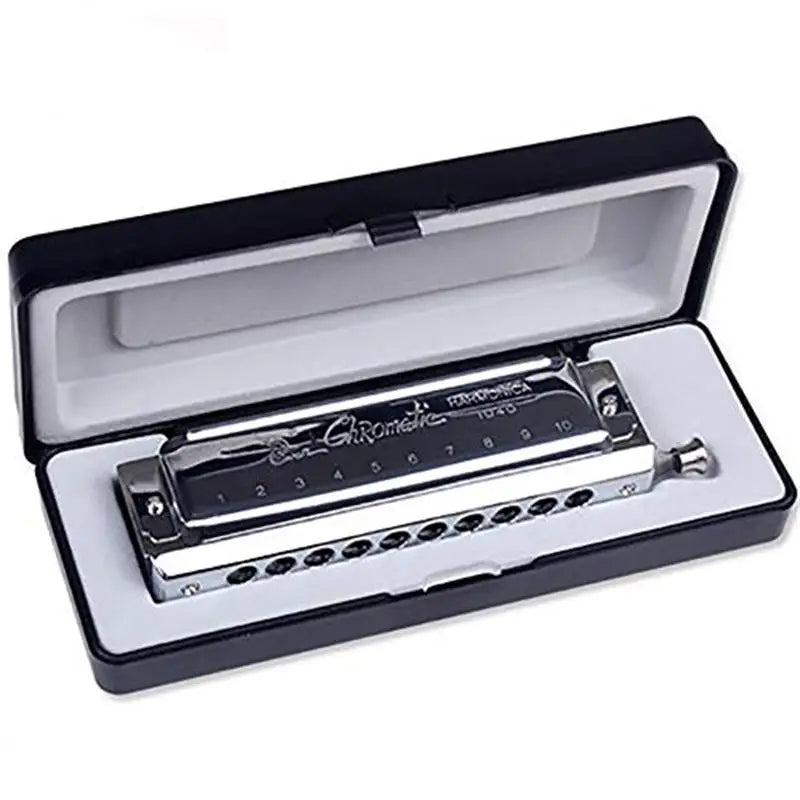 Professional Chromatic Harmonica C Key - 10 Holes, 40 Tones for All Ages