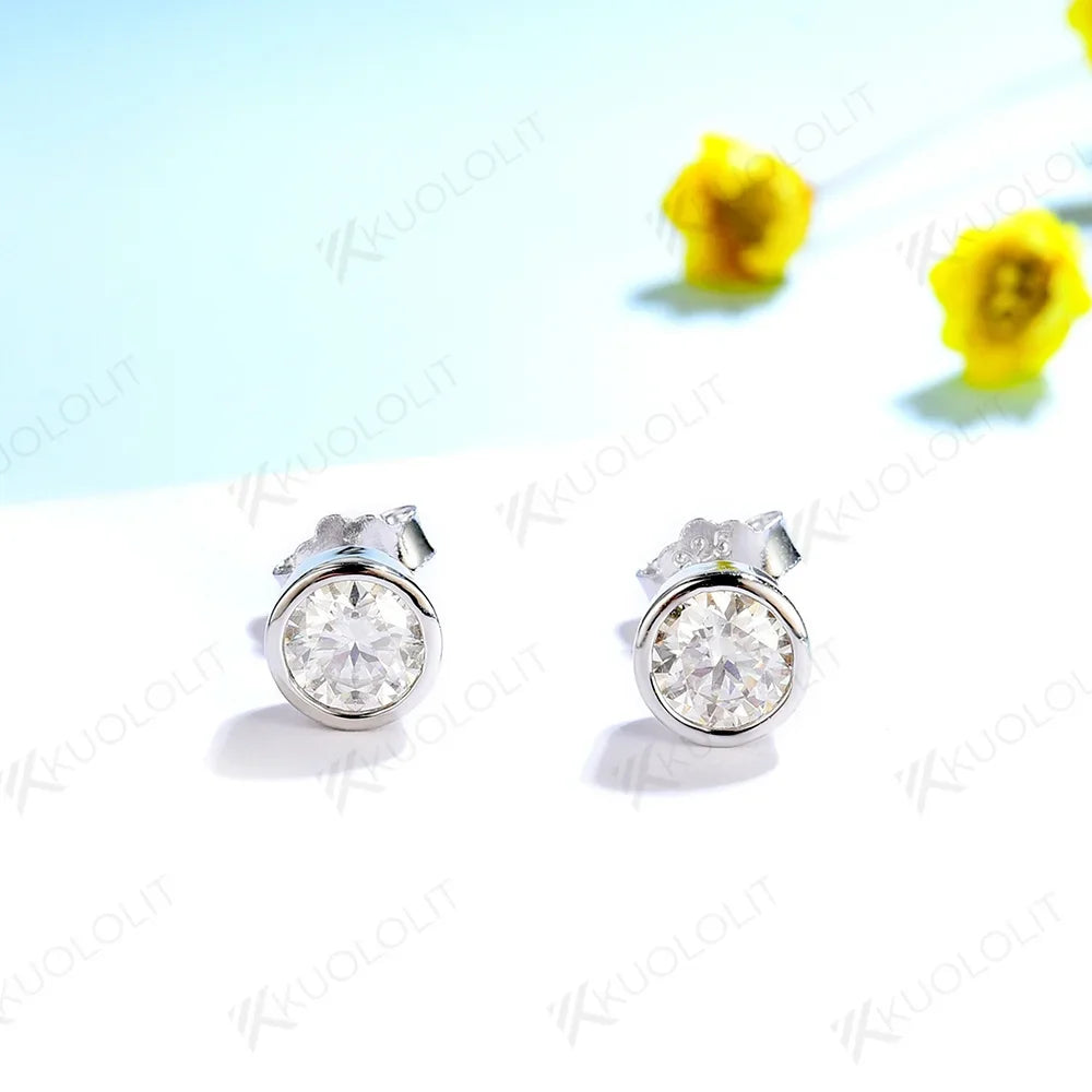 Kuololit Lab Grown Diamond Engagement Earrings - 18K/14K/925 Studs