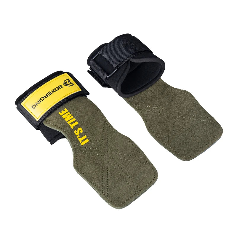 Vabena Cowhide Gym Gloves Grips - Anti-Skid Palm Protection for Weightlifting