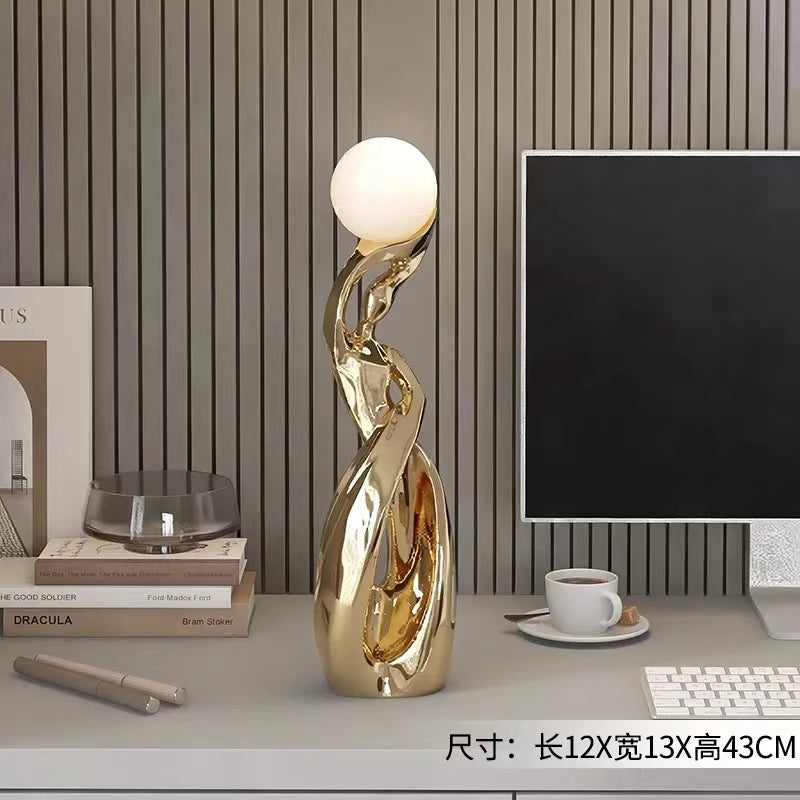 Nordic Abstract Luminous Floor Sculpture | Artistic Illumination