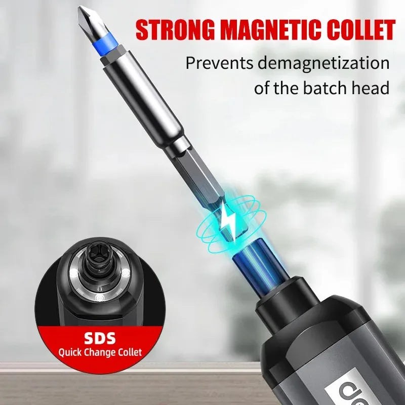Deli Mini Electric Screwdriver Set - USB Rechargeable 2000mAh
