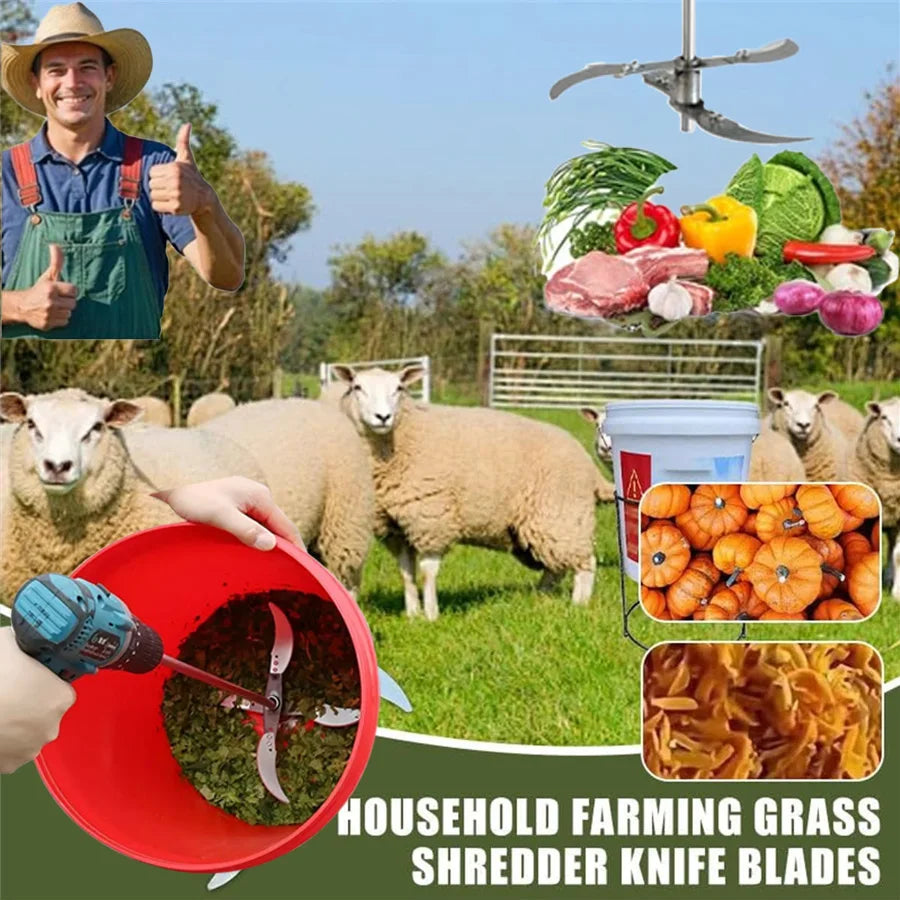 Vabena Multifunctional Grass & Veg Chopping Blade Set - Stainless Steel