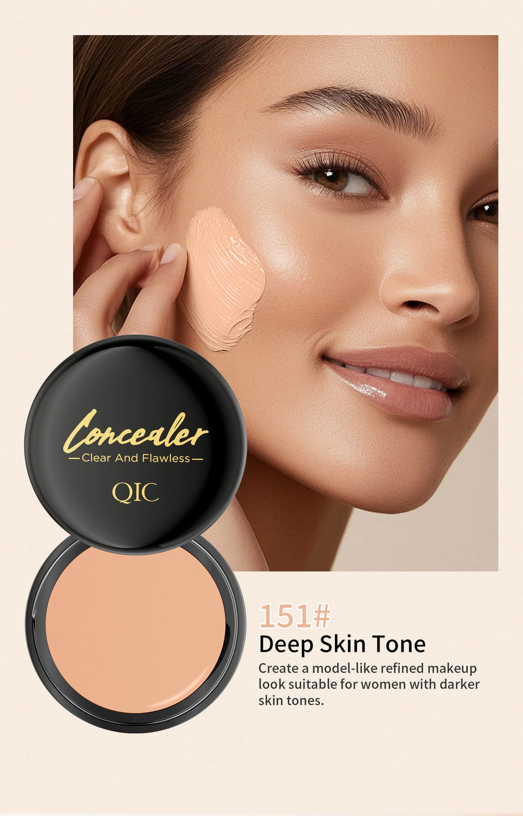 Hydrating Eye Brightening Concealer & Contour Cream - Full Coverage, Long-Lasting Makeup