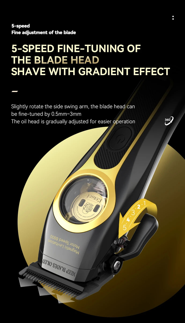 Kemei Professional Cordless Hair Clippers & Trimmer Electric