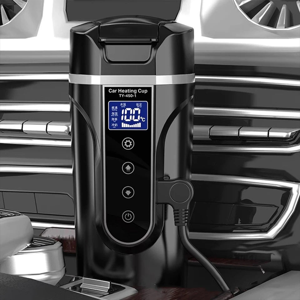 Portable Smart Car Kettle & Heating Mug - 12V/24V Touch Screen Thermal Cup