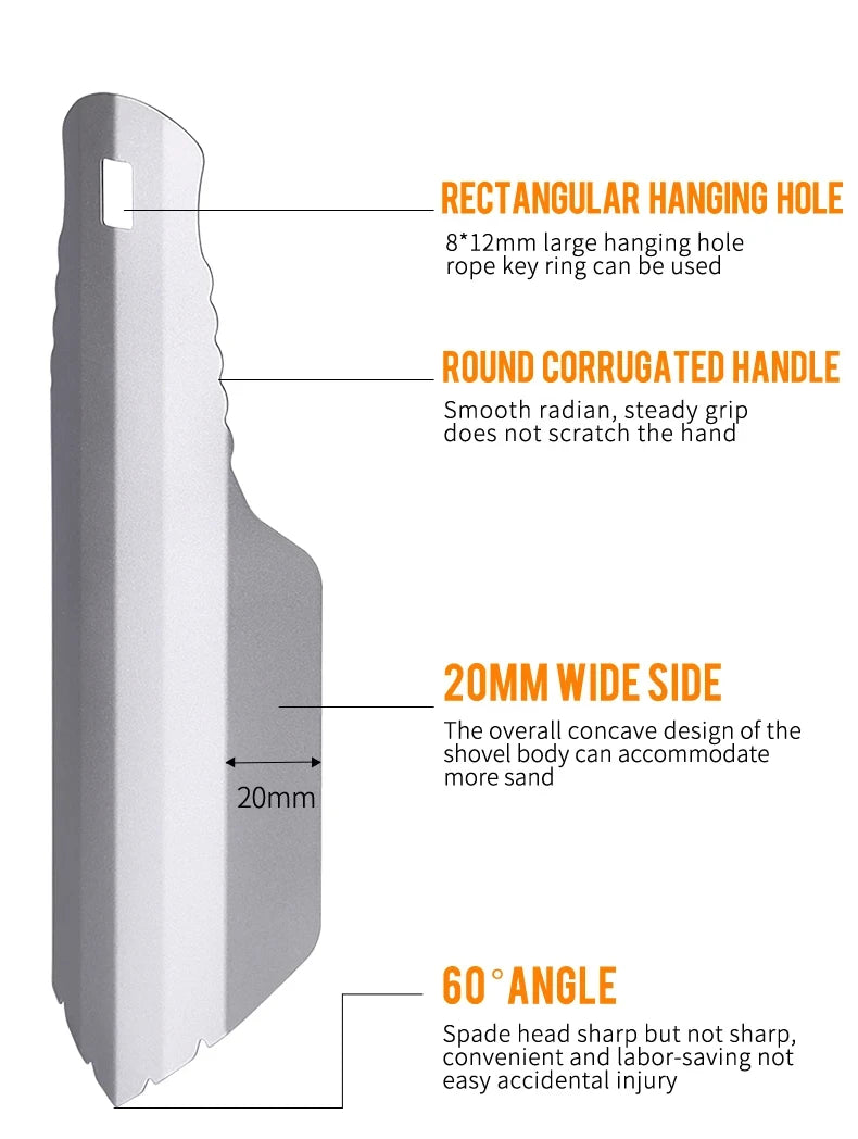 Tiartisan Titanium Mini Trowel - Ultralight Camping Hiking Garden Shovel