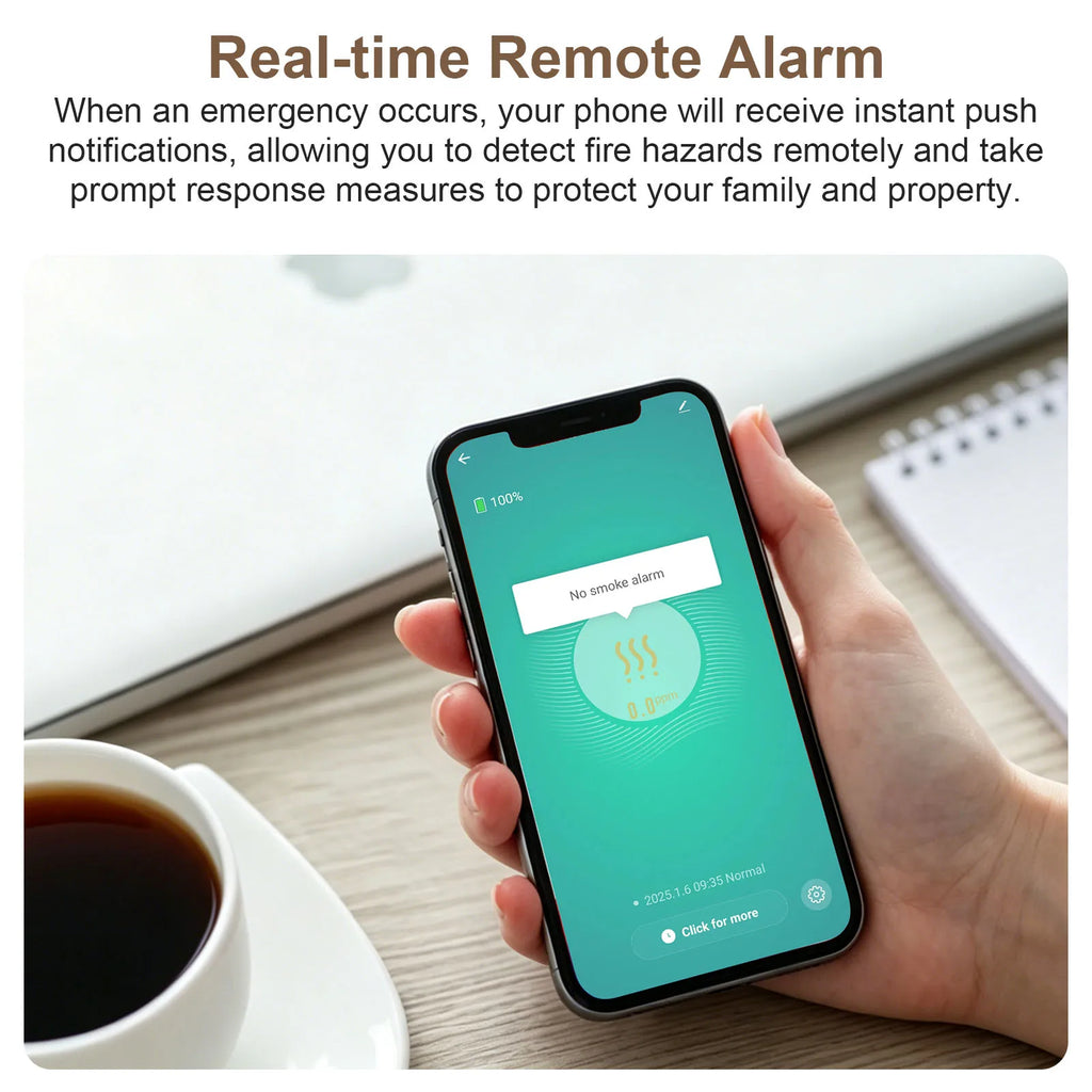 ZigBee WiFi Smart Smoke Detector Alarm for Tuya Smart Life Home Security