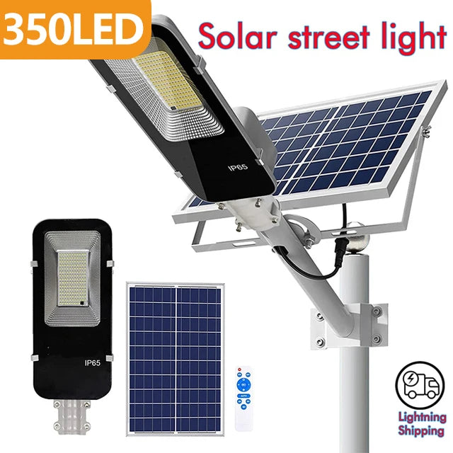 200W Solar Street Light - Outdoor, Waterproof, Auto Dusk to Dawn