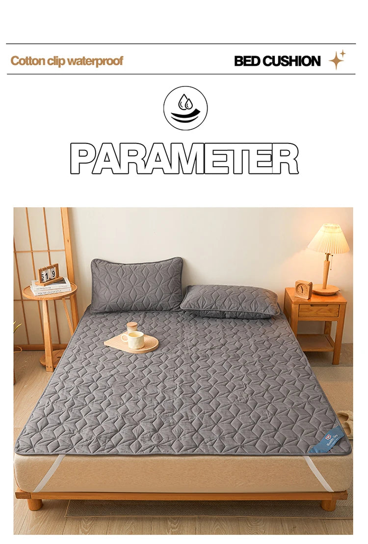 Waterproof Quilted Mattress Topper with Elastic Band - Bed Protector for Single/Double Beds (140/160)