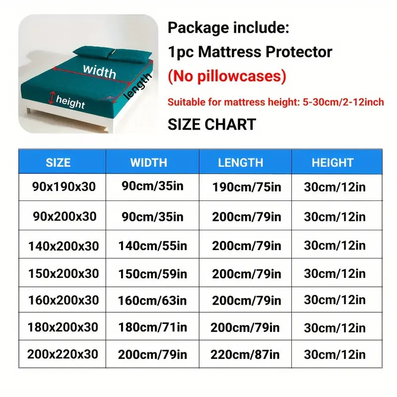 Waterproof Mattress Protector | Soft, Breathable Fitted Sheet for Single/Double Bed
