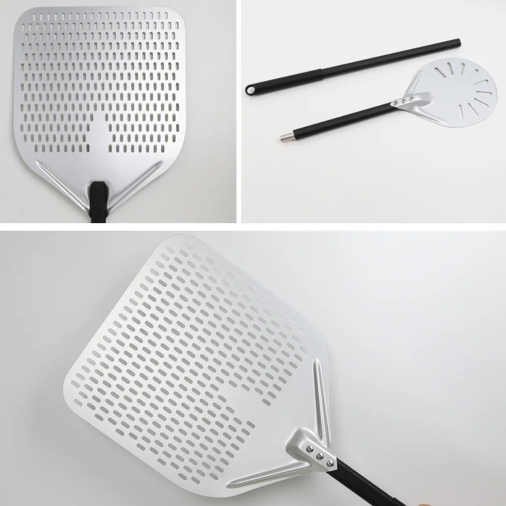 6-14 Inch Hard Anodized Aluminum Pizza Peel – Durable Oven Spatula & Bread Paddle