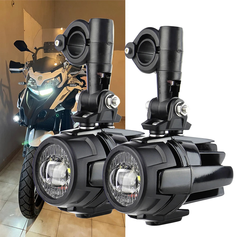 High-Performance Auxiliary LED Fog Lights for BMW R1200GS F800GS K1600 & Universal Motorcycles | 40W 6000K
