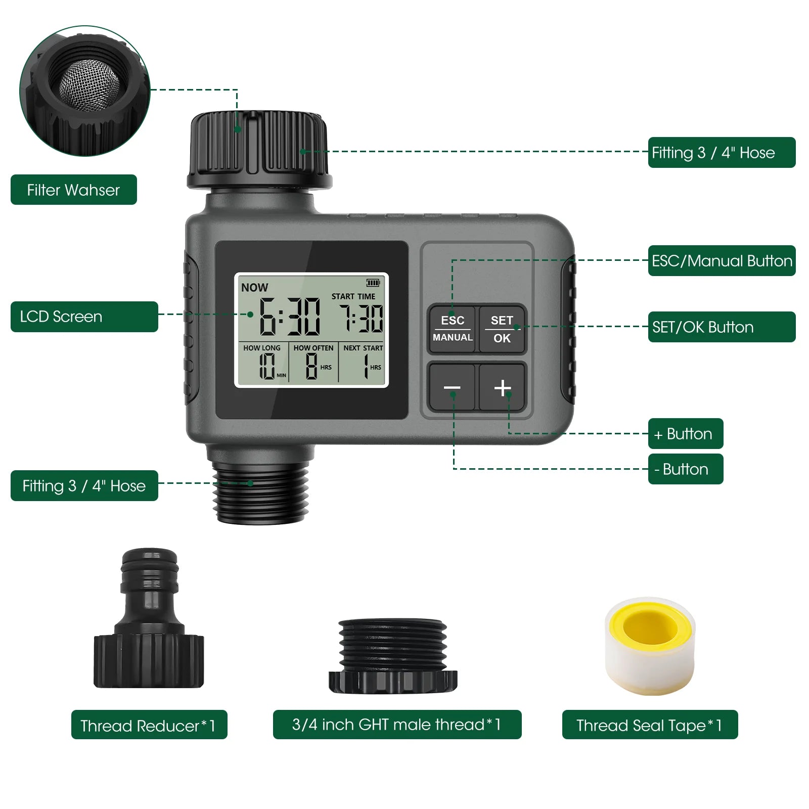 Insoma Smart Garden Irrigation Timer - Automatic Water System